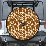 Brown Cow Print Tire Cover With Camera Hole