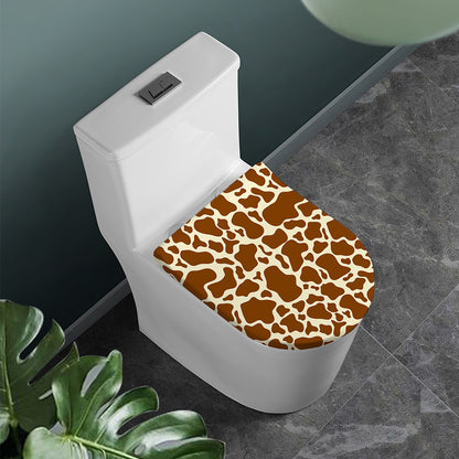 Brown Cow Print Toilet Lid Cover