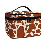 Brown Cow Print Travel Makeup Bag