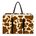 Brown Cow Print Utility Tote Bag