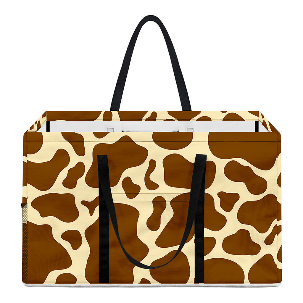 Brown Cow Print Utility Tote Bag