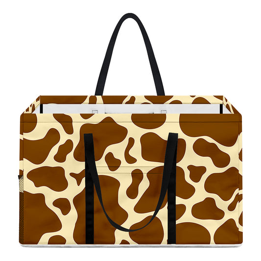 Brown Cow Print Utility Tote Bag