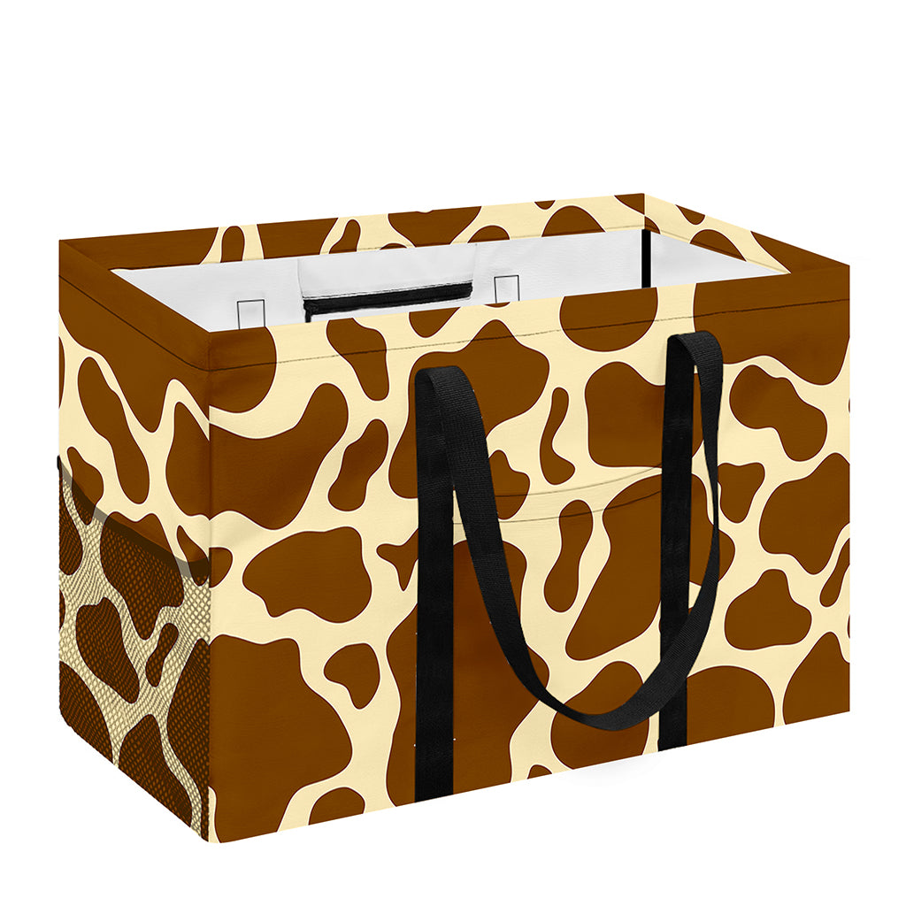 Brown Cow Print Utility Tote Bag
