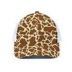 Brown Cow Print White Mesh Trucker Cap