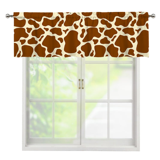 Brown Cow Print Window Valance