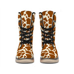 Brown Cow Print Winter Boots