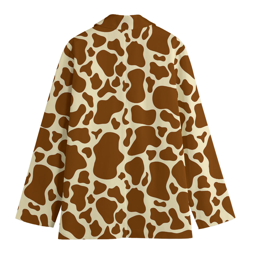 Brown Cow Print Women's Blazer