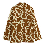 Brown Cow Print Women's Blazer