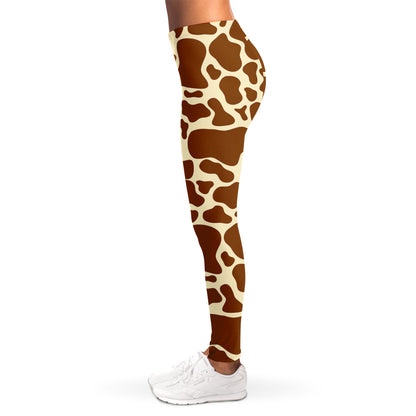 Brown Cow Print Women's Leggings