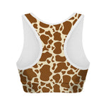 Brown Cow Print Women's Sports Bra