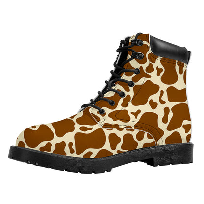 Brown Cow Print Work Boots