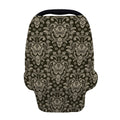 Brown Damask Pattern Print Baby Seat Cover