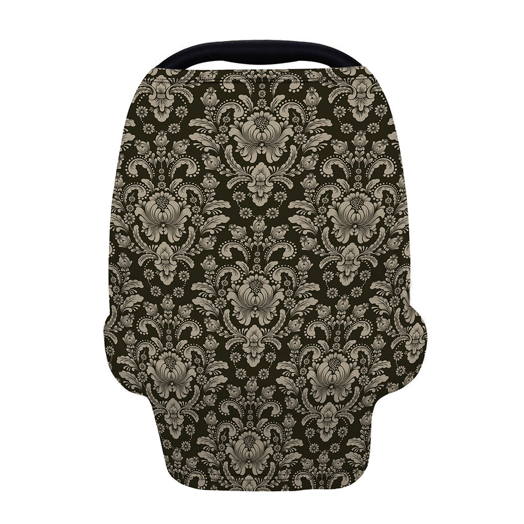 Brown Damask Pattern Print Baby Seat Cover