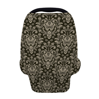 Brown Damask Pattern Print Baby Seat Cover