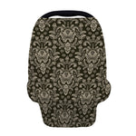 Brown Damask Pattern Print Baby Seat Cover