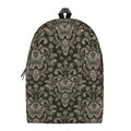 Brown Damask Pattern Print School Backpack