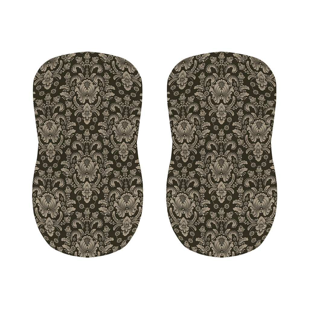 Brown Damask Pattern Print Bar Stool Covers