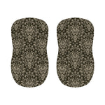 Brown Damask Pattern Print Bar Stool Covers