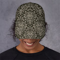 Brown Damask Pattern Print Baseball Cap