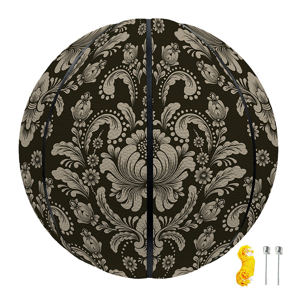 Brown Damask Pattern Print Basketball