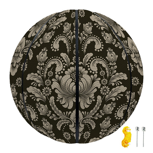 Brown Damask Pattern Print Basketball