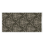 Brown Damask Pattern Print Beach Towel