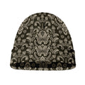 Brown Damask Pattern Print Beanie