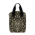 Brown Damask Pattern Print Bible Tote Bag