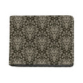 Brown Damask Pattern Print Bifold Wallet