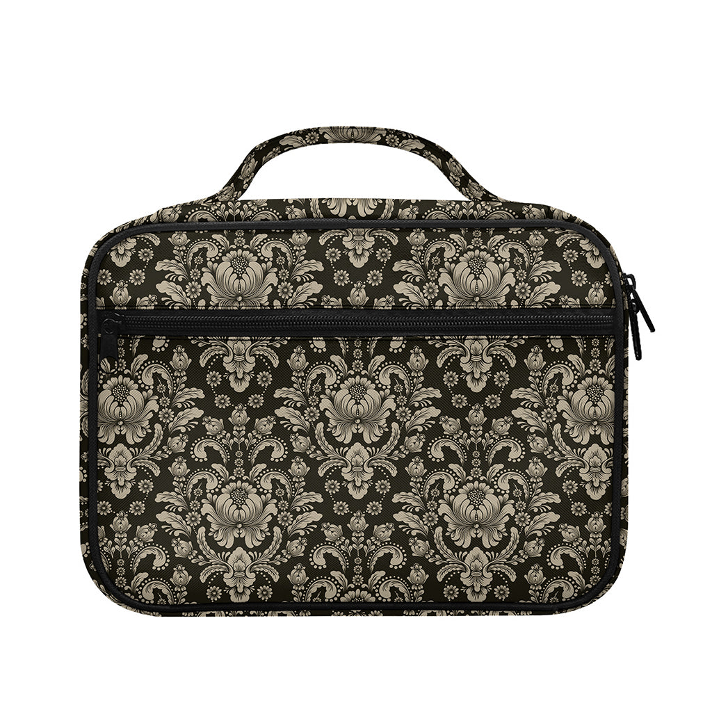 Brown Damask Pattern Print Briefcase Bible Bag