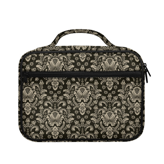 Brown Damask Pattern Print Briefcase Bible Bag