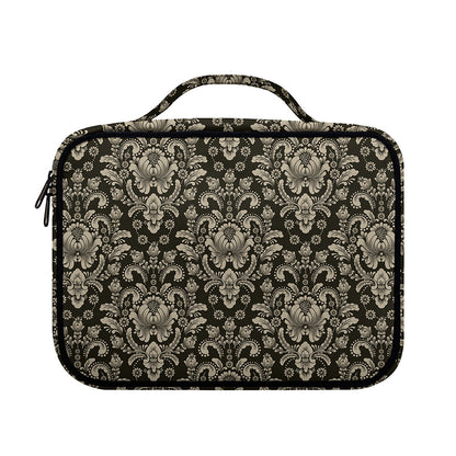 Brown Damask Pattern Print Briefcase Bible Bag