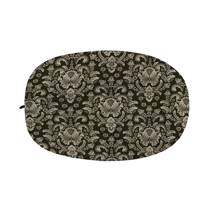 Brown Damask Pattern Print Car Side Mirror Covers
