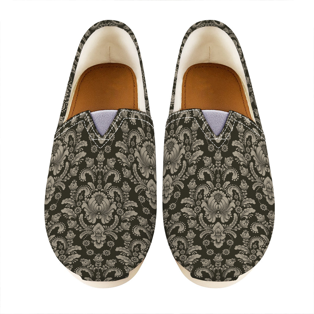 Brown Damask Pattern Print Casual Shoes