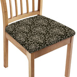 Brown Damask Pattern Print Chair Cushion Cover