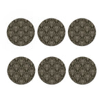 Brown Damask Pattern Print Coaster Set