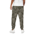 Brown Damask Pattern Print Cotton Pants