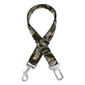 Brown Damask Pattern Print Dog Seat Belt
