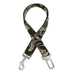 Brown Damask Pattern Print Dog Seat Belt