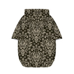 Brown Damask Pattern Print Dog Zip Up Hoodie