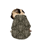 Brown Damask Pattern Print Dog Zip Up Jacket
