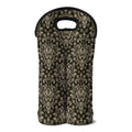 Brown Damask Pattern Print Double Neoprene Wine Tote