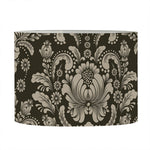 Brown Damask Pattern Print Drum Lamp Shade