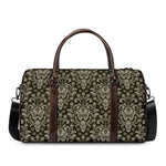 Brown Damask Pattern Print Duffle Bag