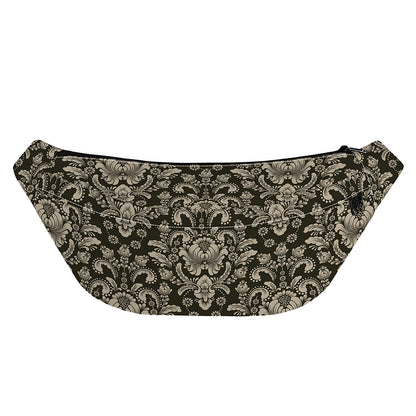 Brown Damask Pattern Print Fanny Pack
