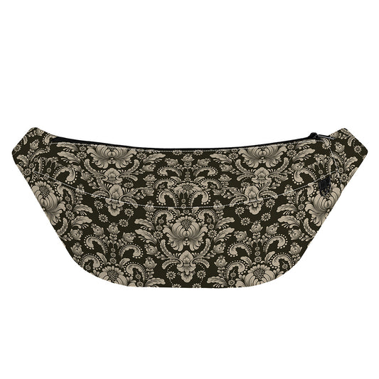 Brown Damask Pattern Print Fanny Pack