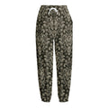 Brown Damask Pattern Print Fleece Lined Knit Pants