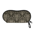 Brown Damask Pattern Print Glasses Case