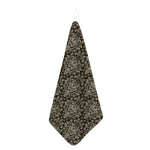 Brown Damask Pattern Print Hand Towel