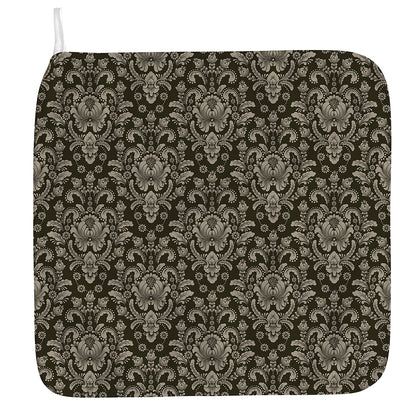 Brown Damask Pattern Print Hand Towel